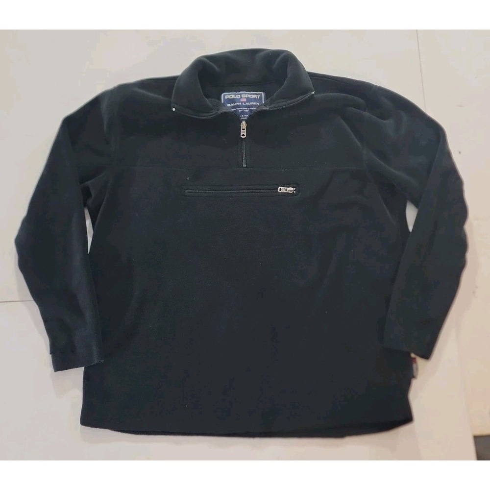Vtg Polo Sport Ralph Lauren Polartec Thermal Pro Fleece 1/4 Zip Pullover Mens S